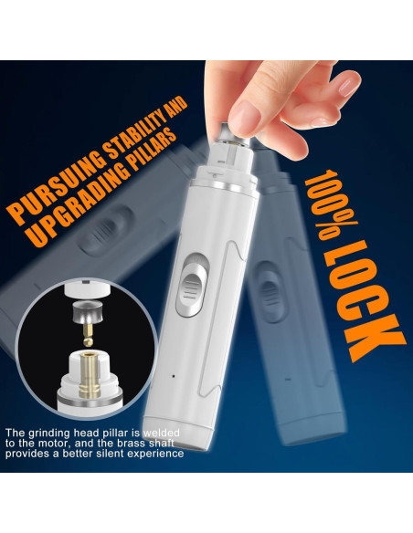 Cortador de Uñas Eléctrico Profesional Chwwen - Silencioso, Recargable, 2 Velocidades, Para Perros y Gatos