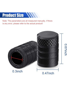 4 Tapones de Válvula de Neumático SMILFUY Aluminio Negro 2