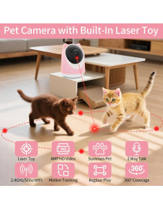 Cámara para Mascotas Interior 4MP con Juguete Láser y WiFi 2
