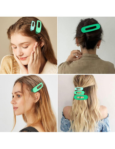 Pinzas Planas Verdes ACO-UINT - 9 Piezas para Cabello