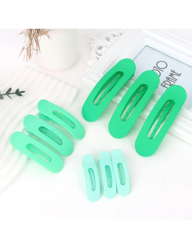 Pinzas Planas Verdes ACO-UINT - 9 Piezas para Cabello
