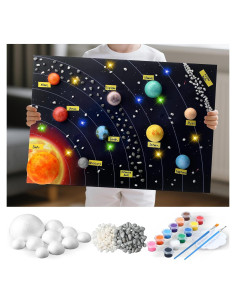 Kit Modelo Sistema Solar DIY Innconee 10 Bolas Espuma LED