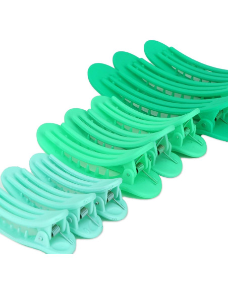 Pinzas Planas Verdes ACO-UINT - 9 Piezas para Cabello