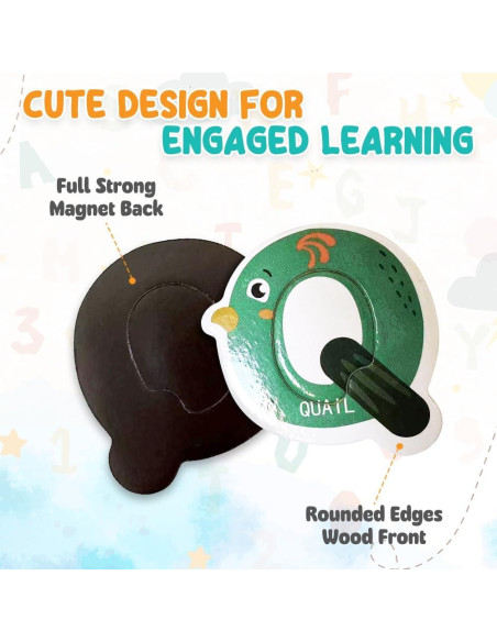 Alfabeto Magnético de Madera Comfecto - 41 Piezas Educativas