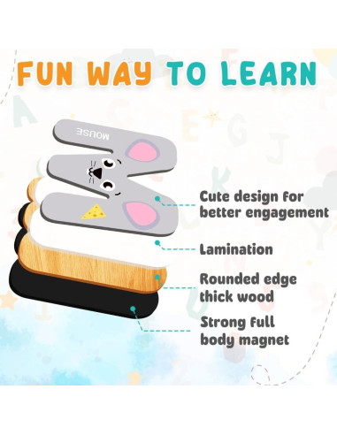 Alfabeto Magnético de Madera Comfecto - 41 Piezas Educativas