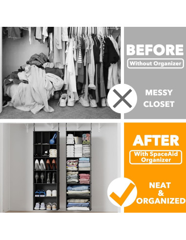 Organizador de Closet Colgante SpaceAid 2 Piezas 24 Compartimentos