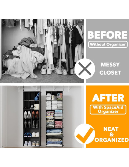 Organizador de Closet Colgante SpaceAid 2 Piezas 24 Compartimentos