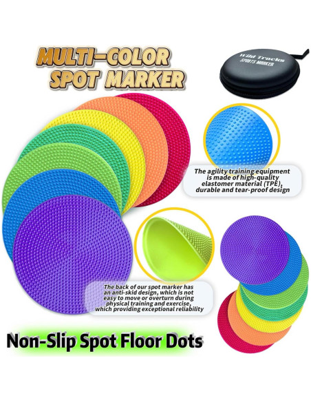 14 Pcs Marcadores de Agilidad Antideslizantes WildTracks 10 cm