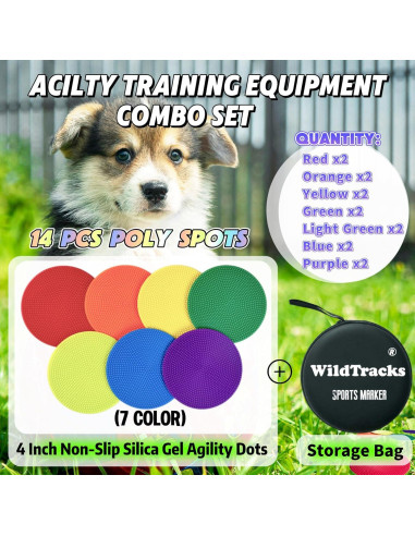 14 Pcs Marcadores de Agilidad Antideslizantes WildTracks 10 cm