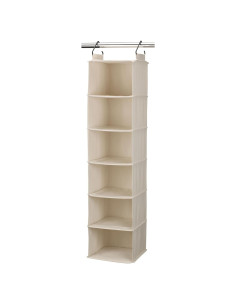 Organizador Colgante Cedarline 6 Estantes Lona Algodón Natural