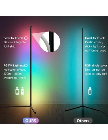 Lámpara de Esquina LED Inteligente Tacopet 155 cm RGBWW