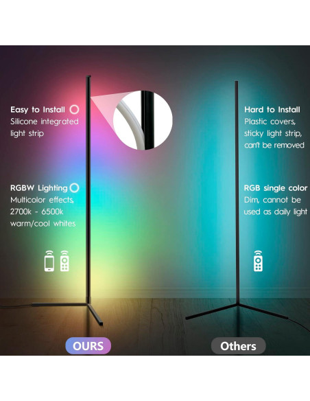 Lámpara de Esquina LED Inteligente Tacopet 155 cm RGBWW