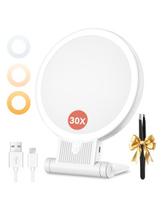 Espejo de Aumento Auxmir 1X/30X con Luz LED Ajustable