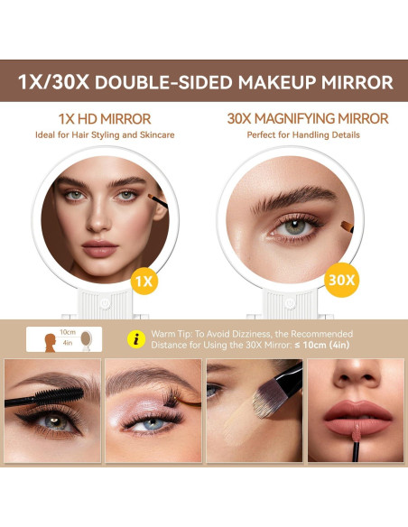 Espejo de Aumento Auxmir 1X/30X con Luz LED Ajustable