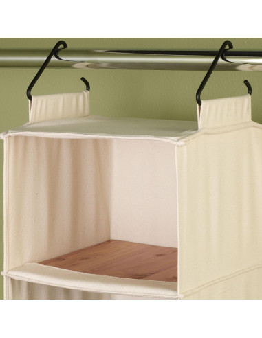 Organizador Colgante Cedarline 6 Estantes Lona Algodón Natural
