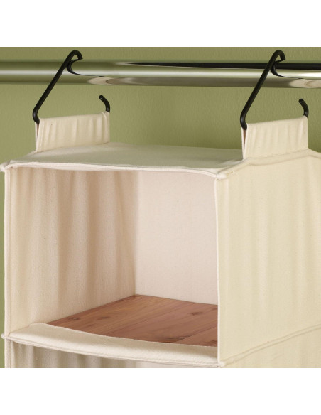 Organizador Colgante Cedarline 6 Estantes Lona Algodón Natural