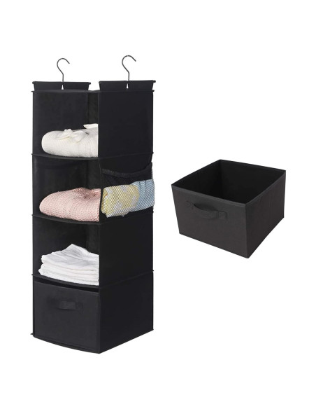 Organizador de Closet Colgante MAX Houser 4 Estantes Negro