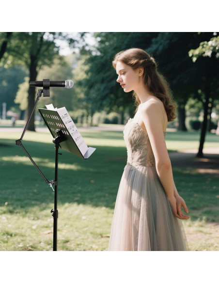 Soporte de Micrófono Brazo Mágico Ajustable 54.5 cm Negro