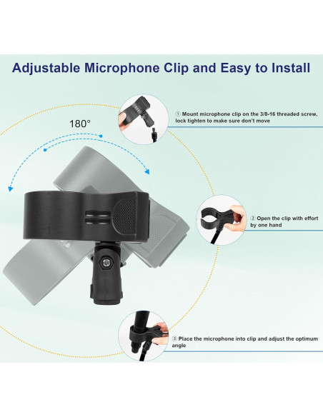 Soporte de Micrófono Brazo Mágico Ajustable 54.5 cm Negro