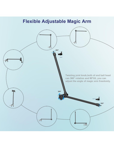 Soporte de Micrófono Brazo Mágico Ajustable 54.5 cm Negro