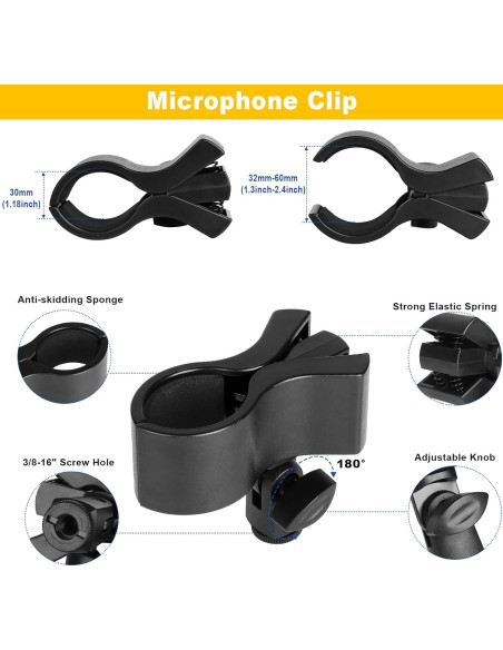 Soporte de Micrófono Brazo Mágico Ajustable 54.5 cm Negro