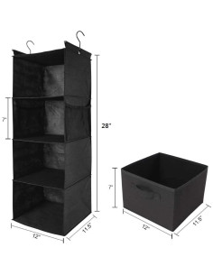 Organizador de Closet Colgante MAX Houser 4 Estantes Negro 2