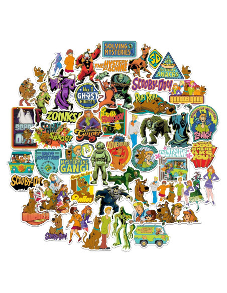 Calcomanías Scooby-Doo - Paquete de 50 Vinilo Premium