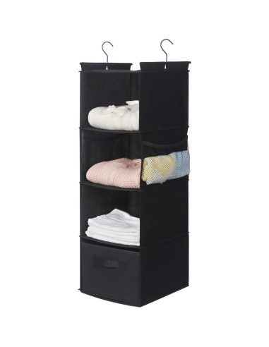 Organizador de Closet Colgante MAX Houser 4 Estantes Negro