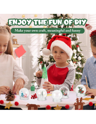 Tarros de Globo de Nieve 30 Pcs BESTOYARD 3" Plástico DIY