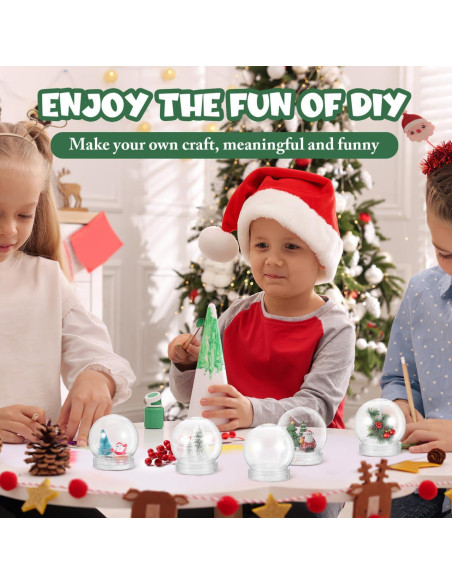 Tarros de Globo de Nieve 30 Pcs BESTOYARD 3" Plástico DIY