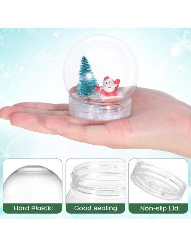 Tarros de Globo de Nieve 30 Pcs BESTOYARD 3" Plástico DIY