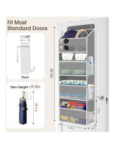 Organizador Colgante de Puerta SpaceHacks 4 Niveles 18kg Gris 2