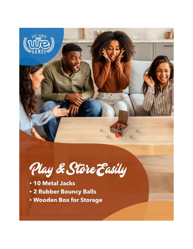 Juego de Jacks de Metal WE Games - Set Clásico con 2 Pelotas