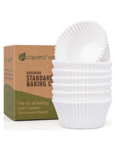 Caperci 225 Forros de Parchment Blancos para Cupcakes 7 cm
