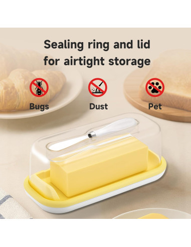 Plato para Mantequilla con Tapa y Cuchillo Arimagroup 19 cm