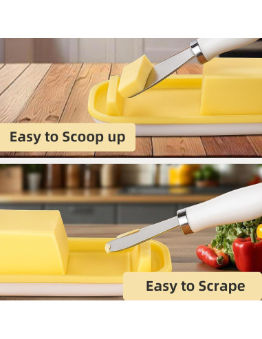 Plato para Mantequilla con Tapa y Cuchillo Arimagroup 19 cm