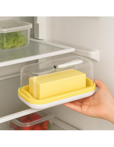 Plato para Mantequilla con Tapa y Cuchillo Arimagroup 19 cm