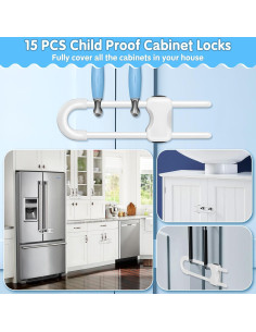 Cerraduras de Seguridad para Gabinetes Modacraft 15 Piezas 2