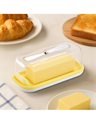 Plato para Mantequilla con Tapa y Cuchillo Arimagroup 19 cm
