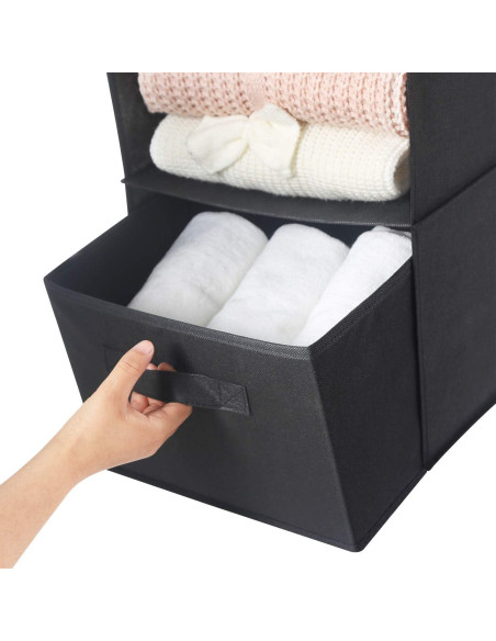 Organizador de Closet Colgante MAX Houser 4 Estantes Negro