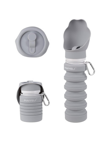 Botella de Agua Plegable para Perros MAIYELI 550ml Silicona