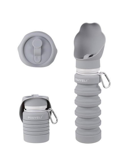 Botella de Agua Plegable para Perros MAIYELI 550ml Silicona