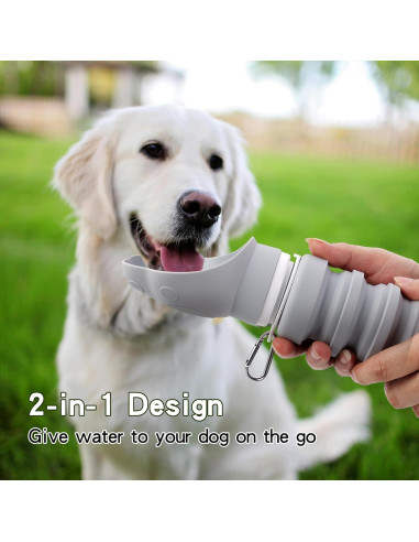 Botella de Agua Plegable para Perros MAIYELI 550ml Silicona