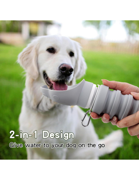 Botella de Agua Plegable para Perros MAIYELI 550ml Silicona