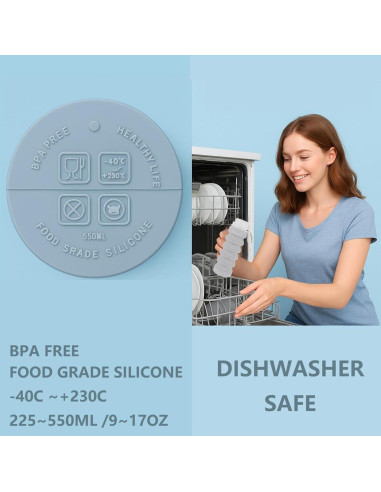 Botella de Agua Plegable para Perros MAIYELI 550ml Silicona