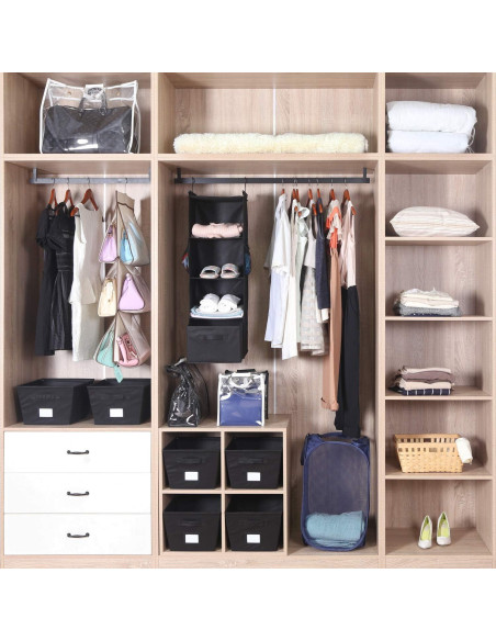 Organizador de Closet Colgante MAX Houser 4 Estantes Negro
