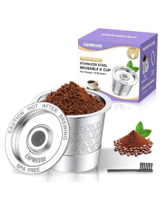 Taza K Reutilizable CAPMESSO de Acero Inoxidable - Doble Malla