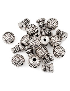 10 Sets de Cuentas de Guru de Plata Antigua para Joyas