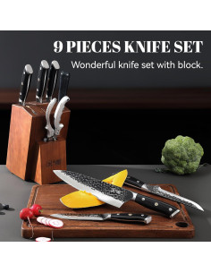 Juego de cuchillos de cocina 9 piezas XCHIEF PRO con bloque 2