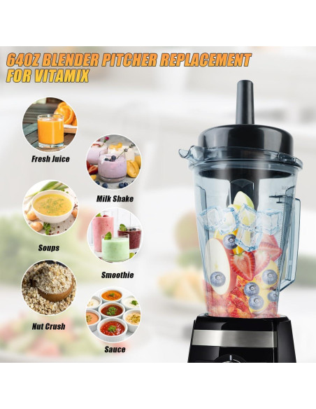 Jarra de Licuadora Vitamix 64oz Ecopandy con Tamper y Accesorios
